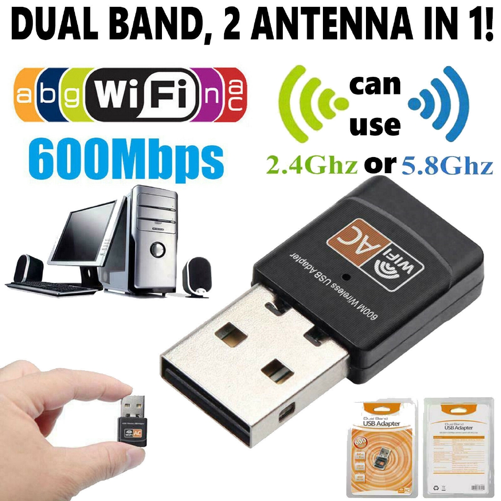 Bộ điều hợp wifi 2.4GHz/5GHz băng tần kép 600Mbps