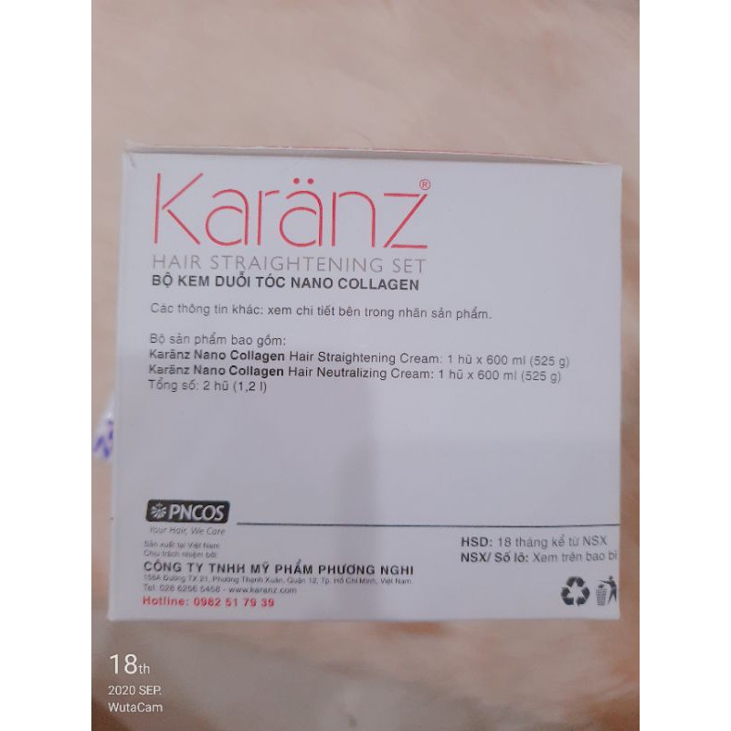 Bộ duỗi tóc KARANZ NANO COLLAGEN 600ml*2 tiện dụng ,tạo 1 mái tóc duỗi hoàn mỹ ,duy trì độ ẩm,giữ thẳng nếp.