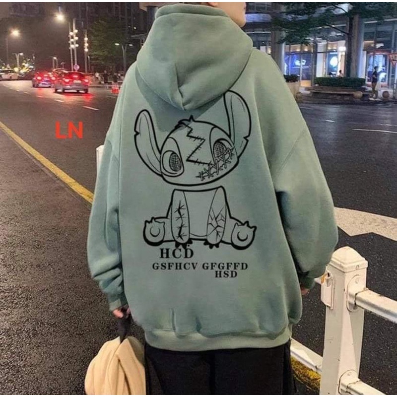 Áo hoodie thỏ tai dài in lưng LN11
