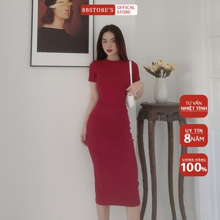 BBSTORE'S Đầm Body Thun Ngắn Tay Tôn Dáng Đơn Giản Đi Tiệc Đi Chơi Cực Xinh  - D738