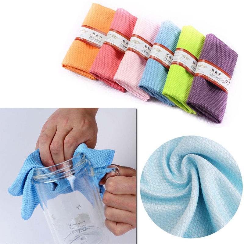 Set 3 Khăn Lau Kính Thấm Hút Tốt 30x40cm