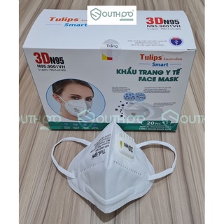 Khẩu trang n95 tulips có van hộp 20c mềm mại