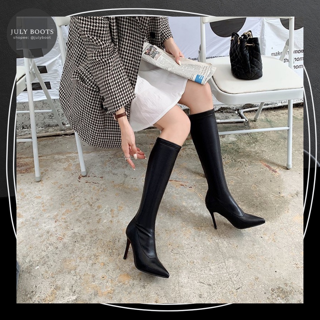 (Hình Thật) - Boots Da Gót Nhọn 8 Cm Mũi Nhọn Form 1.5 Cực Chanh Xả | BigBuy360 - bigbuy360.vn