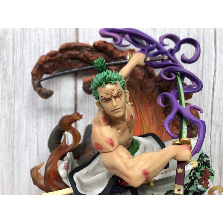 Mô hình One Piece - Mô hình Roronoa Zoro haki Enma vs Kaido size lớn 38cm có led Z025