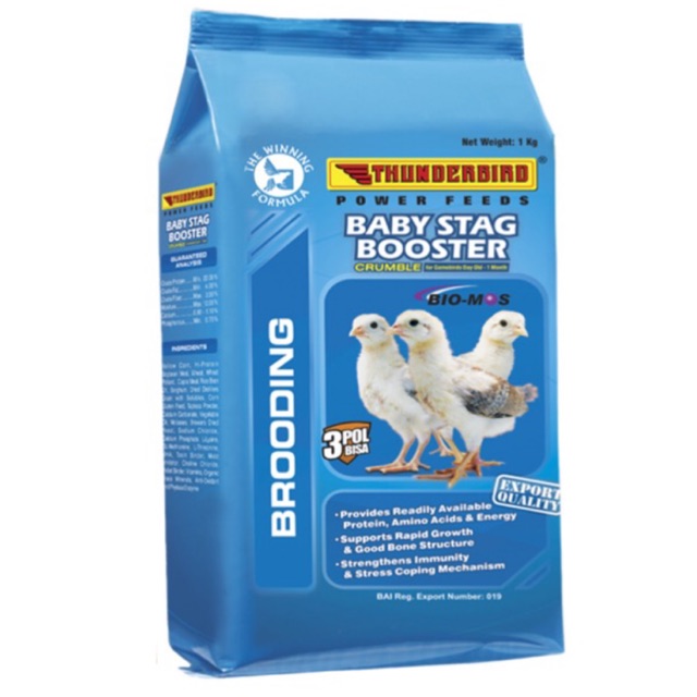 Cám gà con BABY STAG BOSSTER Thunderbird gói 1kg - date mới.