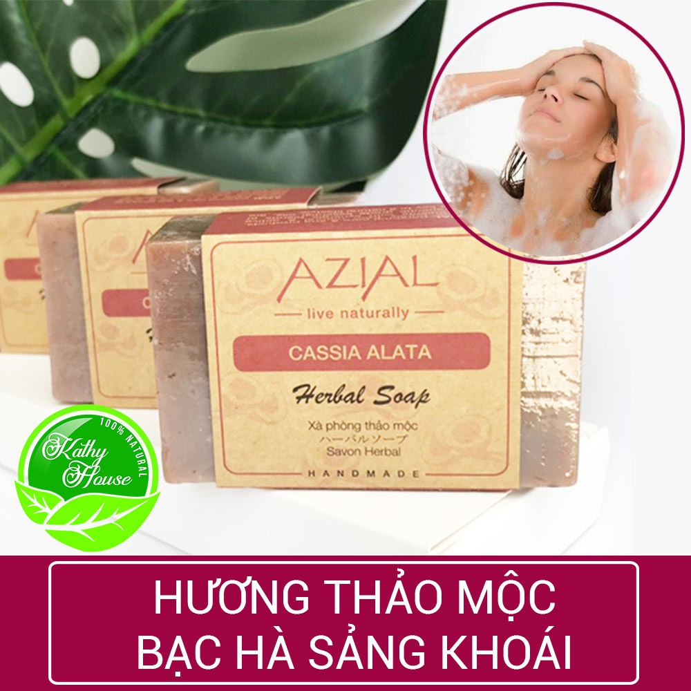 Xà phòng giảm mụn lưng AZIAL Cassia Alata Herbal Soap, xà bông tắm dưỡng da mềm mịn, giảm thâm mụn, phù hợp mọi loại da | BigBuy360 - bigbuy360.vn