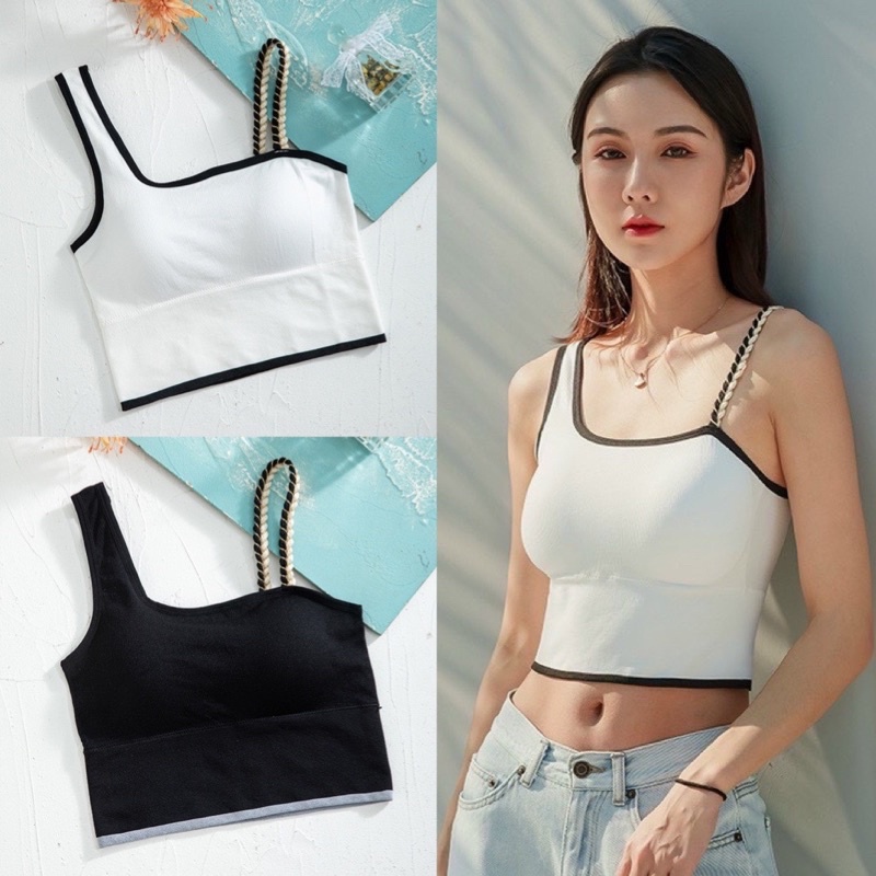 Áo Bra Nữ Quai Chéo Dây Xích Phong Cách Cá Tính Hiện Đại