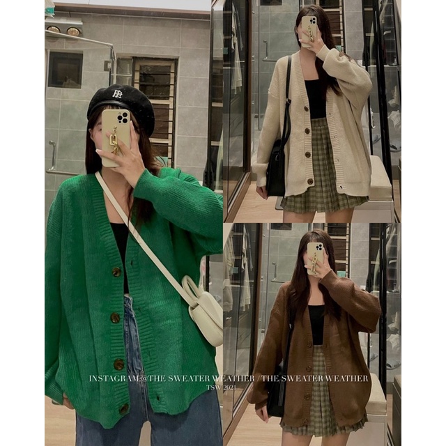  (Ảnh thật) Áo len cardigan cổ V cài cúc to the.sweaterweather TSW | BigBuy360 - bigbuy360.vn