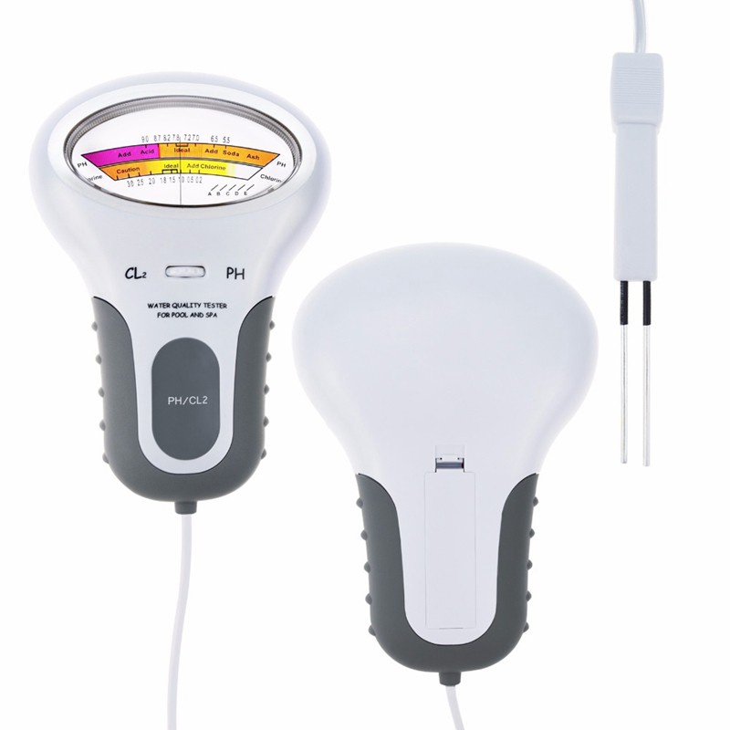 Ph & Chlorine Cl2 Level Meter Swimming Water Monitor Quality Analysis