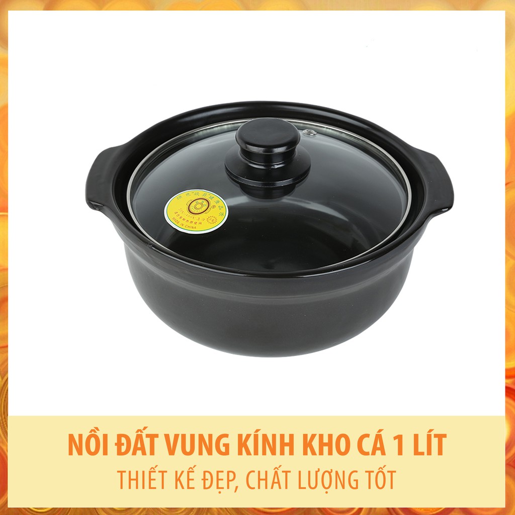 Nồi đất cao cấp vung kính 1 lít
