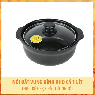 Nồi đất cao cấp vung kính 1 lít