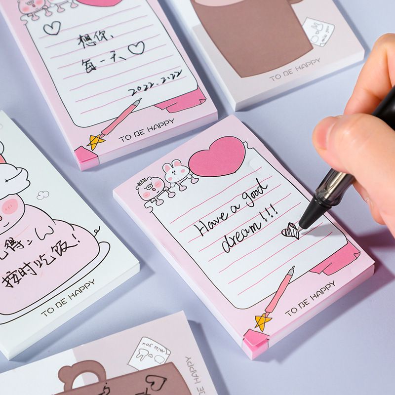 Tập 50 tờ giấy note ghi chú check list họa tiết động vật dễ thương 9x6cm GCG01