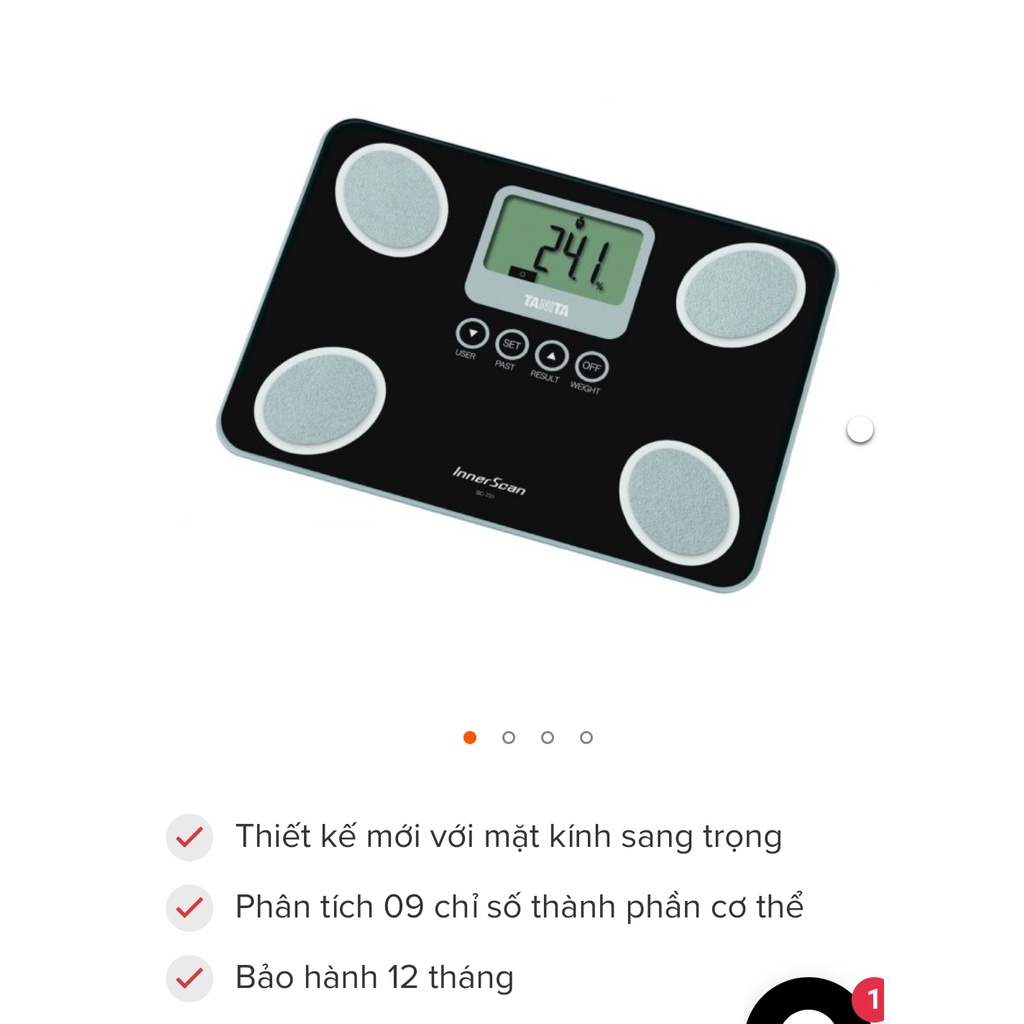 Cân điện tử sức khoẻ thông minh phân tích cơ thể TANITA đo 10 chỉ số  - máy quét sinh học Nhật Bản