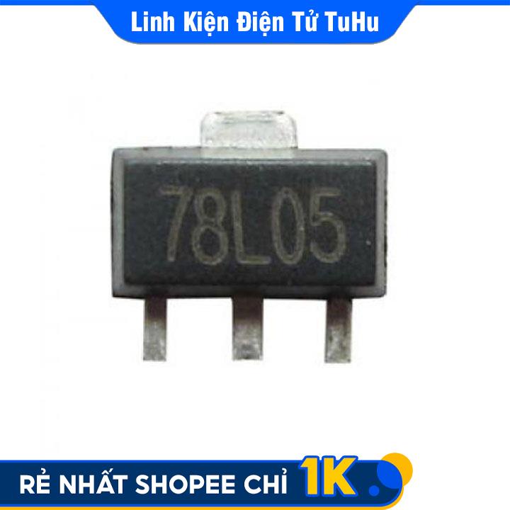 Linh Kiện IC Ổn Áp Nguồn 5V 78L05 0.1A SOT-89 Chân Dán