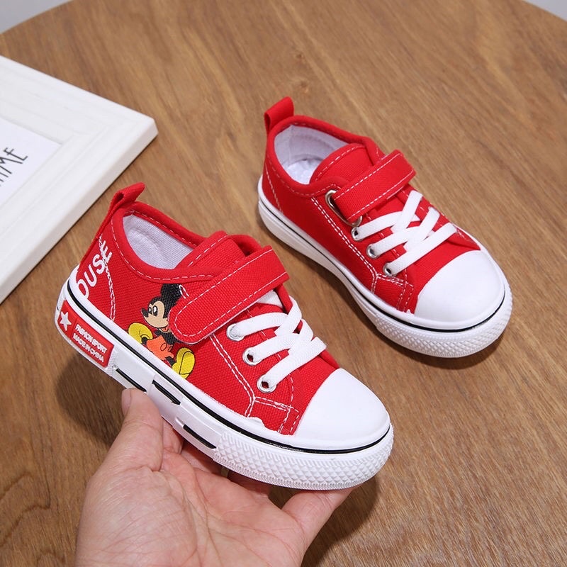 Giày vải thể thao mickey đế mềm chống trơn trượt dành cho bé trai & bé gái