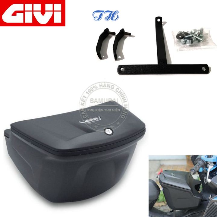 Thùng giữa givi G12N / G10N gắn xe wave s100 / wave anpha + kèm pát gắn hàng chính hãng