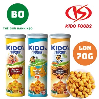 Snack Bắp Rang Kido's vị trứng muối/ vị phô mai lon 70g