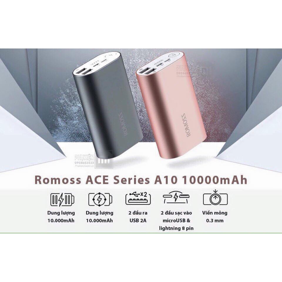 Pin Sạc Dự Phòng Romoss ACE A10 10.000 mAh Chính Hãng