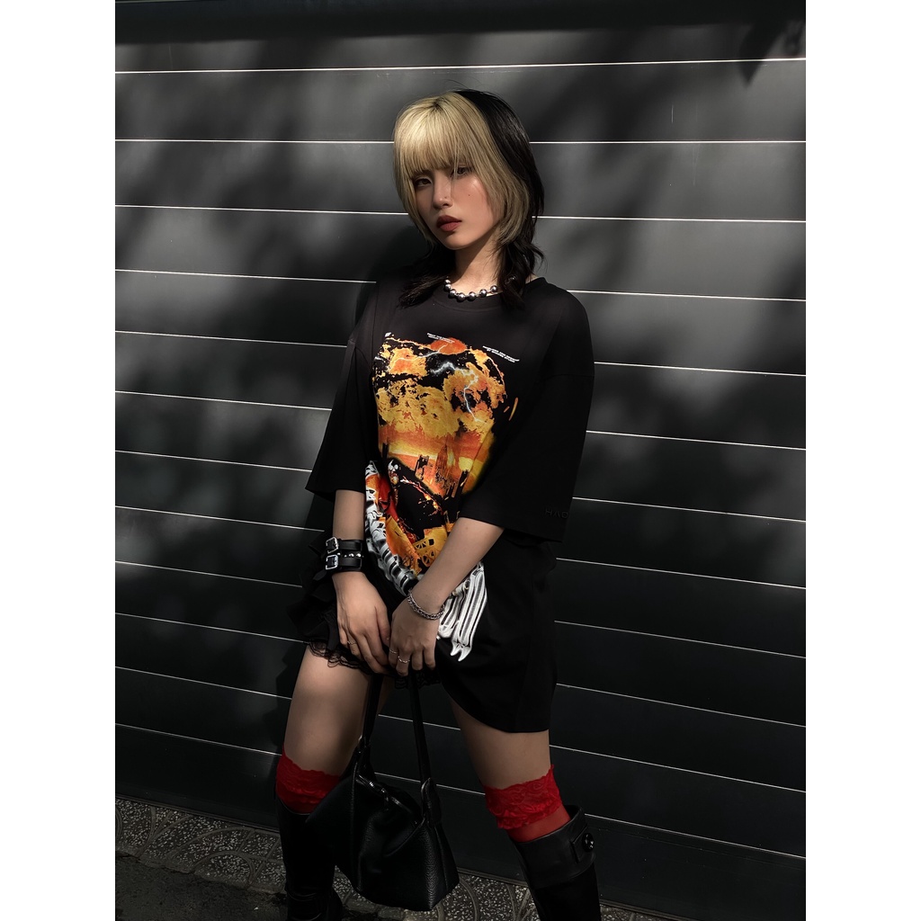 Áo Thun Tay Lỡ Unisex DESTRUCTION 100% Cotton HADES Brand Chính Hãng