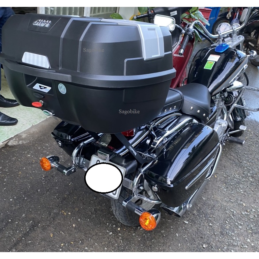 Thùng xe GZ 150A, thùng Givi B45NM và baga givi lắp cho GZ150A, hàng chính hãng, bảo hành 2 năm