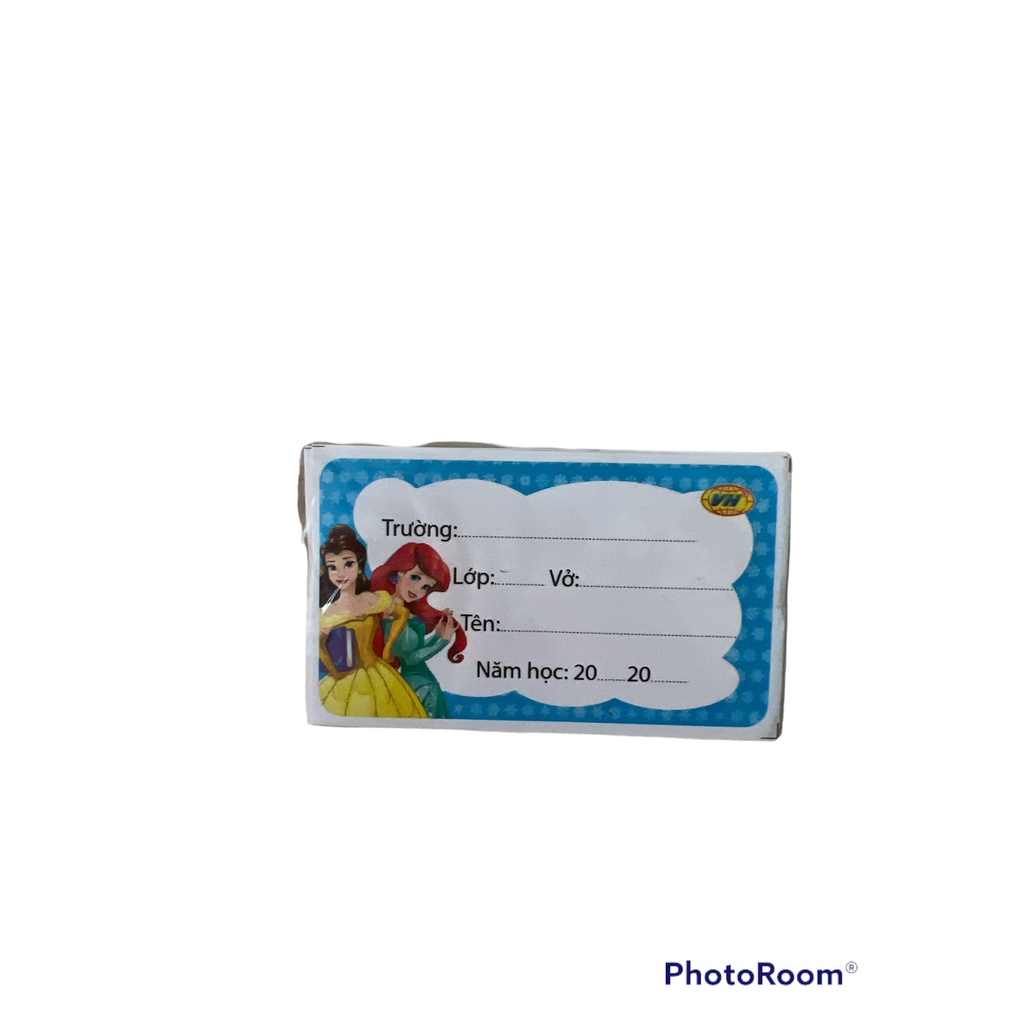 Set 10 Nhãn vở hình công chúa hoạt hình có keo dán sẵn