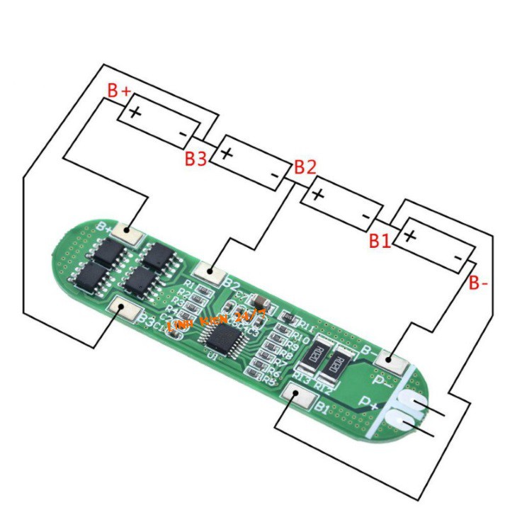 Mạch Sạc Bảo Vệ Và Cân Bằng Pin 4S 12A 14.8V-16.8V