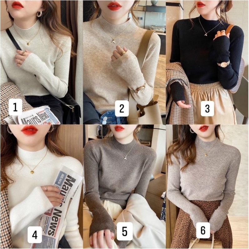 BÁN SỈ ÁO LEN TĂM CỔ 3P 7 MÀU CHO NỮ