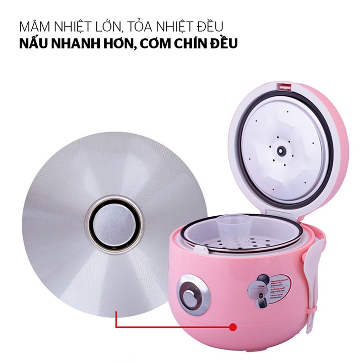 Nồi cơm cắm điện SUNHOUSE HAPPYTIME dung tích 1.8 lít, Nồi cơm cắm điện chính hãng hàng Việt Nam