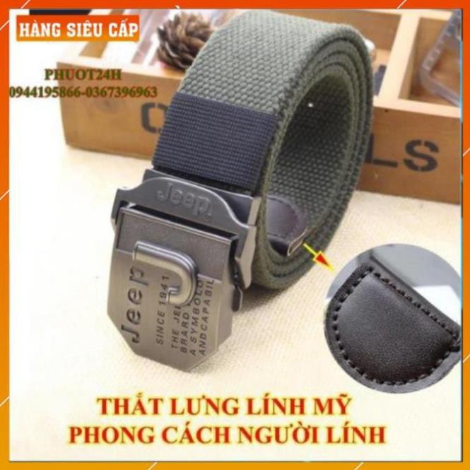 [FreeShip – hàng Auth] Thắt Lưng Nam LÍNH Mỹ JEEP Cao Cấp - Dây Nịt Nam Quân Đội Vải Bố Đẹp Xịn *