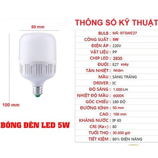 [RẺ NHẤT SHOPEE] BÓNG ĐÈN LED 5W TRỤ ĐUÔI XOÁY - TIẾT KIỆM ĐIỆN NĂNG