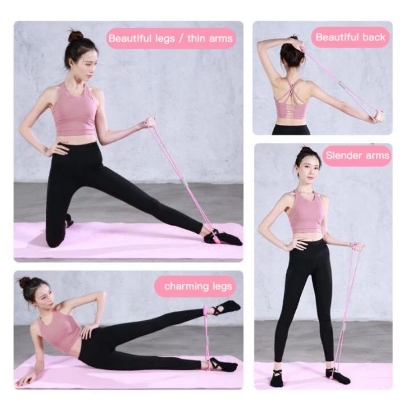 Dây kháng lực hỗ trợ tập yoga thiết kế số 8 co giãn tiện dụng