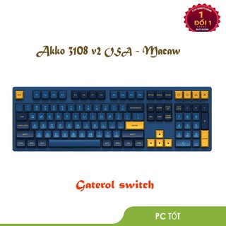 Bàn phím cơ AKKO 3108 v2 OSA – Macaw (Gateron switch) - Bảo hành chính hãng 1 đổi 1