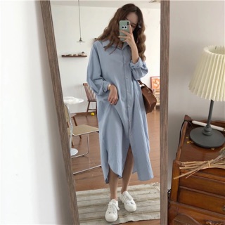 Váy sơ mi dáng dài công sở