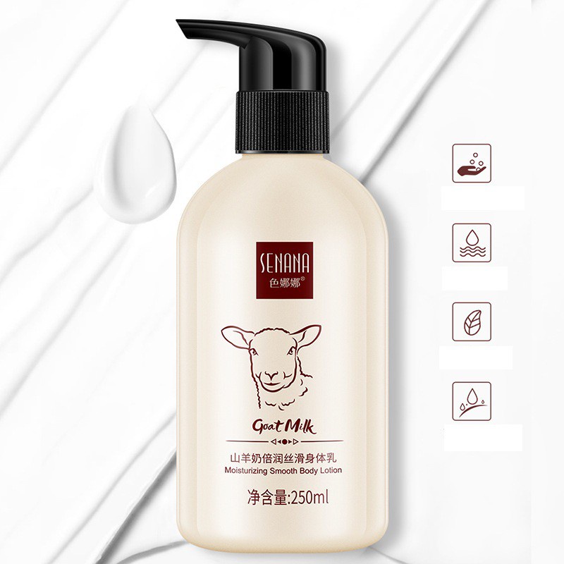 Lotion dưỡng trắng body Senana chiết xuất sữa dê cấp ẩm, dưỡng trắng bật tone, đều màu, săn chắc 250gram - Hanayuki Asia