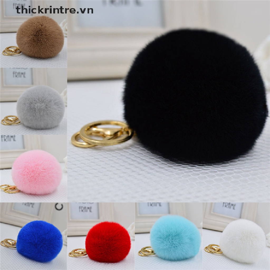 Móc Khóa Cục Bông Lông Thỏ Dễ Thương