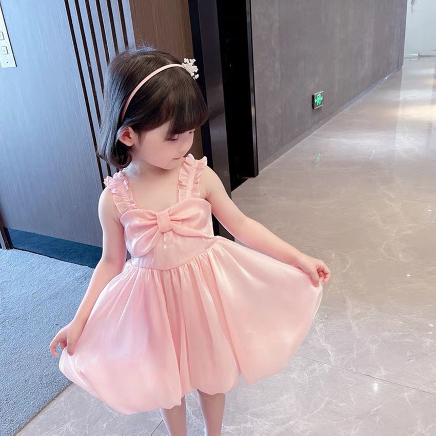 VÁY CHO BÉ GÁI HOA TƠ BỒNG 2 DÂY, HÀNG 2 LỚP LÓT MỀM, MAY TỈ MỈ LẮM SIZE 9-21KG [V38]