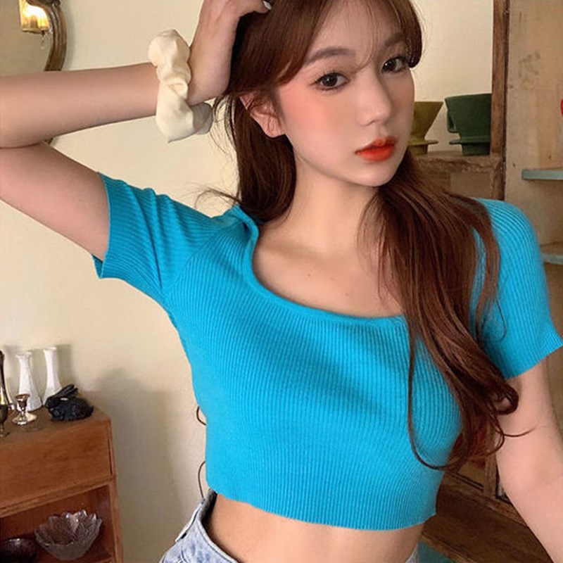 Áo thun ngắn 8 màu sắc gợi cảm dành cho nữ