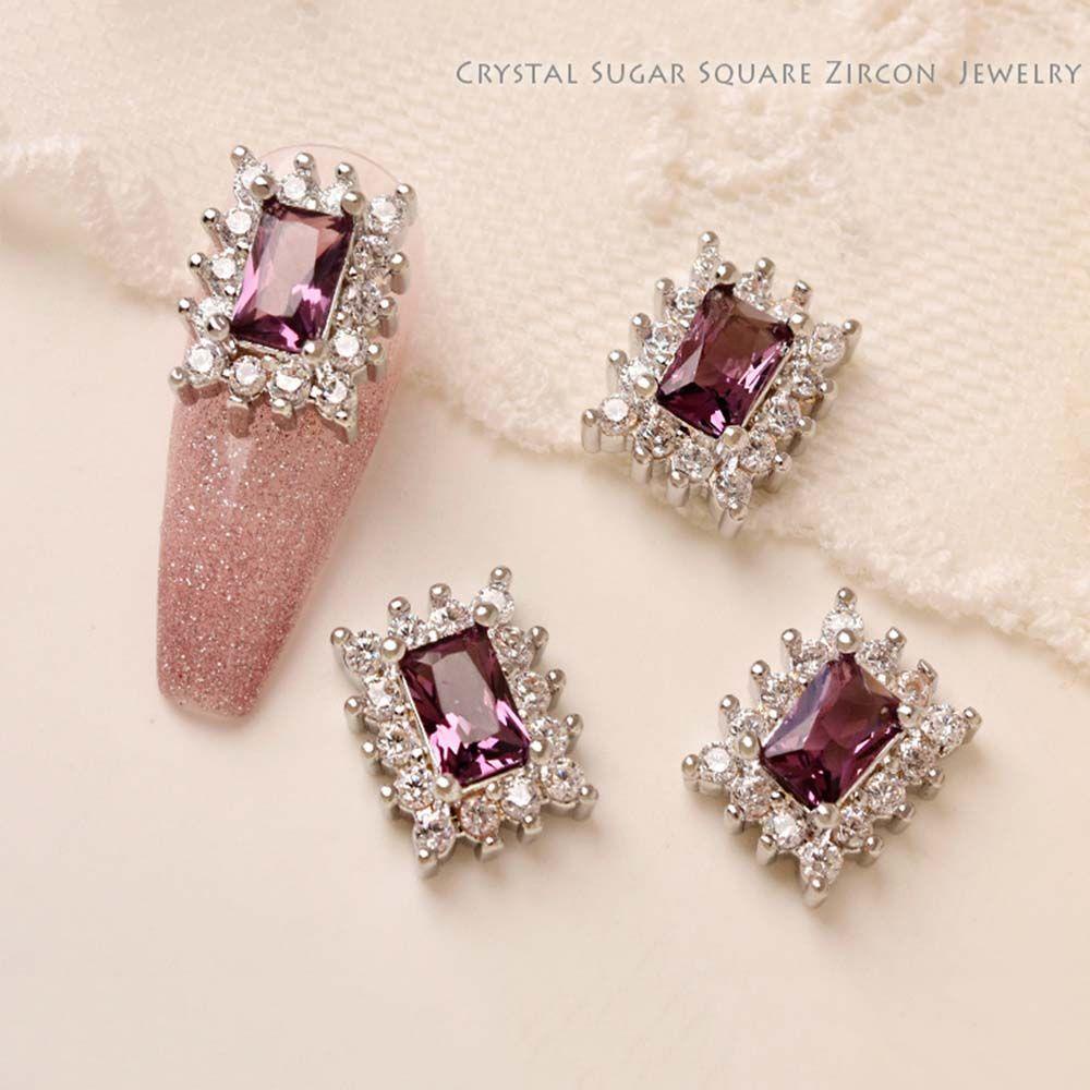 QQMALL Phụ Kiện Trang Trí Móng Tay Hình Chữ Nhật Xinh Xắn|Hạt Charm 3D Trang Trí Móng Tay DIY Sang Trọng|Đồ Trang Trí Móng Tay Nghệ ThuậtPhụ Kiện Trang Sức Trang Trí Móng Tay Xinh Xắn