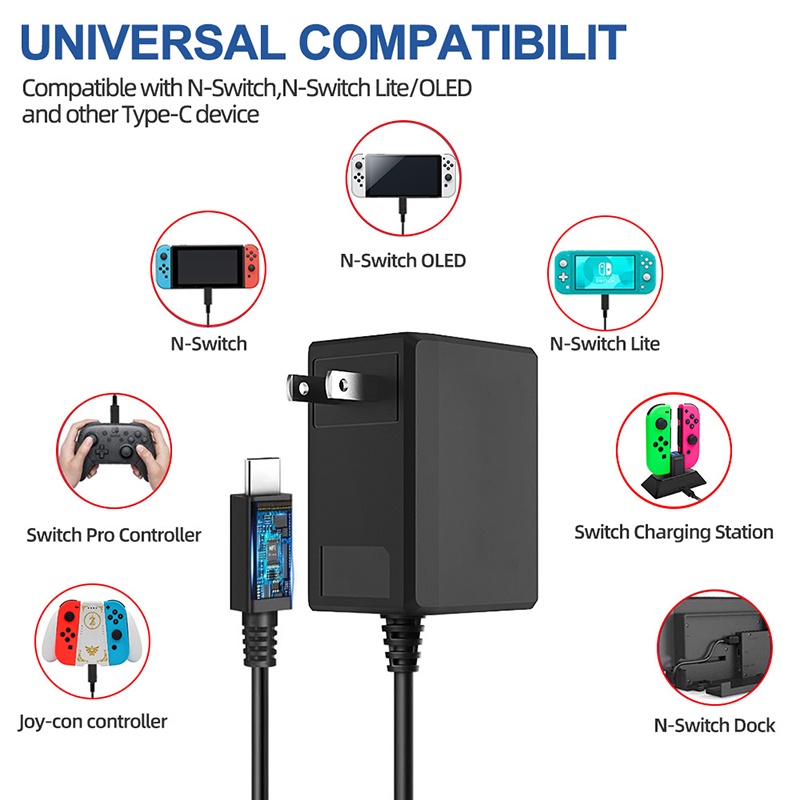 Bộ Sạc TYPE C USB Chuyên Dụng Cho Máy Chơi Game Nintendo Switch