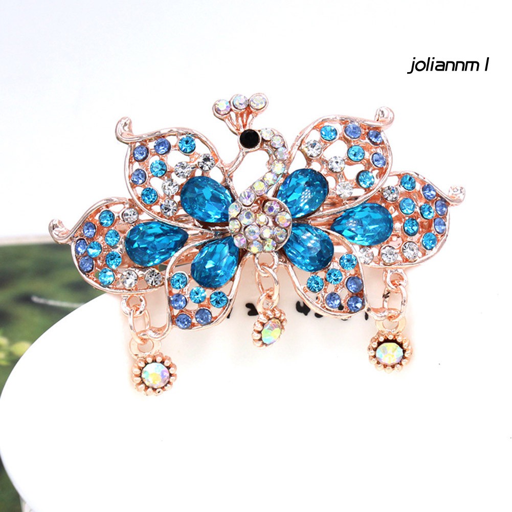 Kẹp tóc thiết kế hình bướm/con công/hoa đính đá sang trọng cho nữ