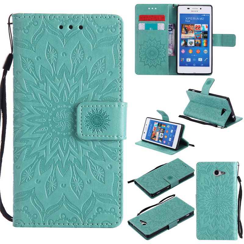 Sony Xperia M2 unisex classic fashion PU wallet flip cover phone Case