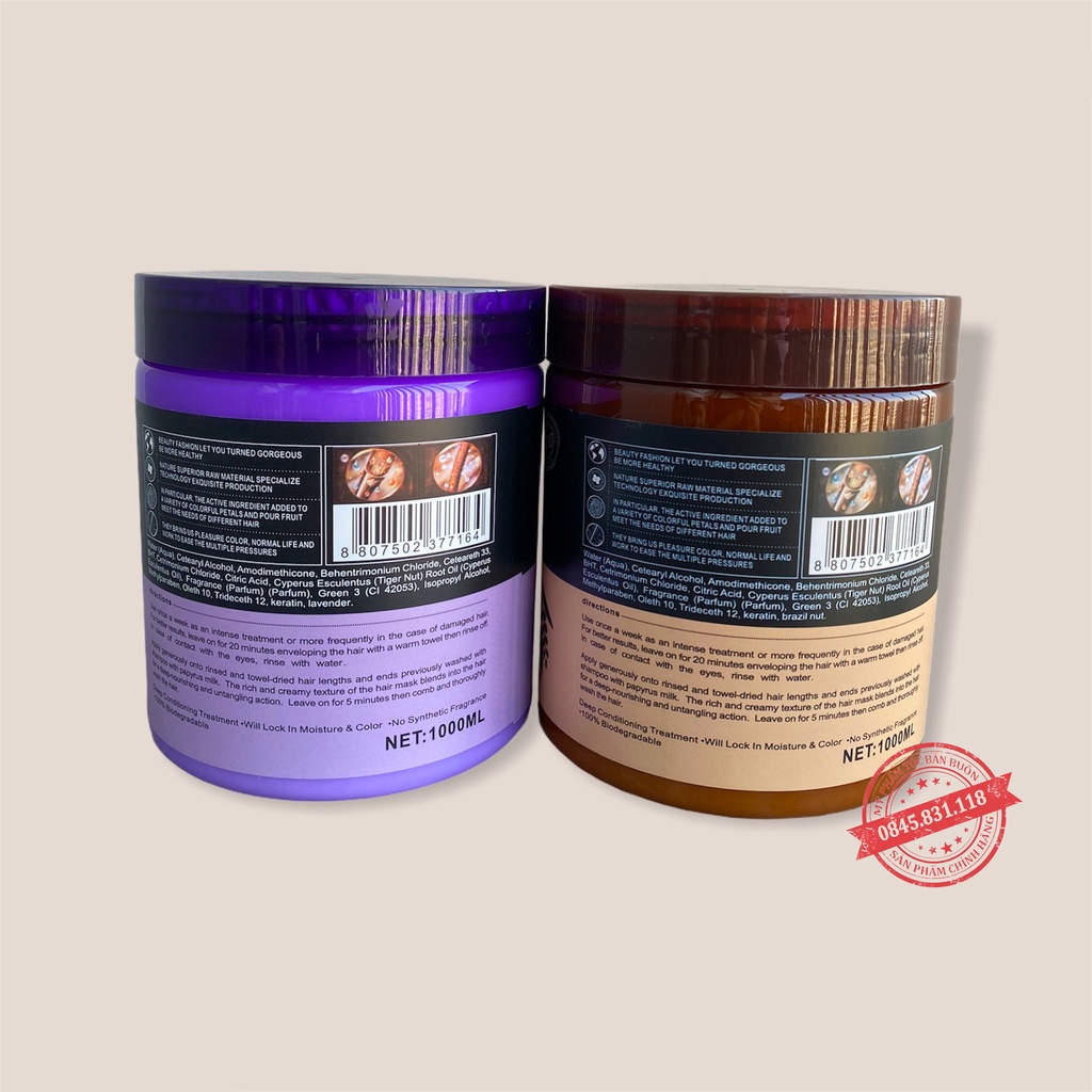 Kem ủ tóc KERATIN COLLAGEN 1000ML LAVENDER BRAZIL NUT - Ủ hấp tóc cung cấp dưỡng chất KERATIN tự nhiên   Lylyga  CT76