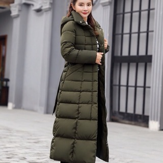 Áo phao mũ lông dáng dài hàng Quảng Châu