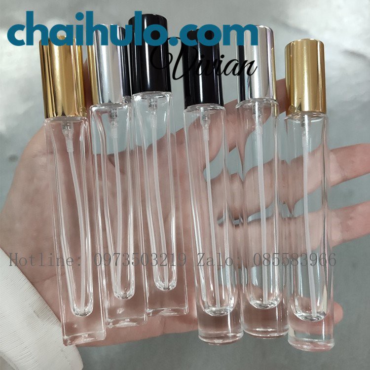 Chai Chiết Nước Hoa Dạng Xịt 10ml, Thủy tinh trong suốt