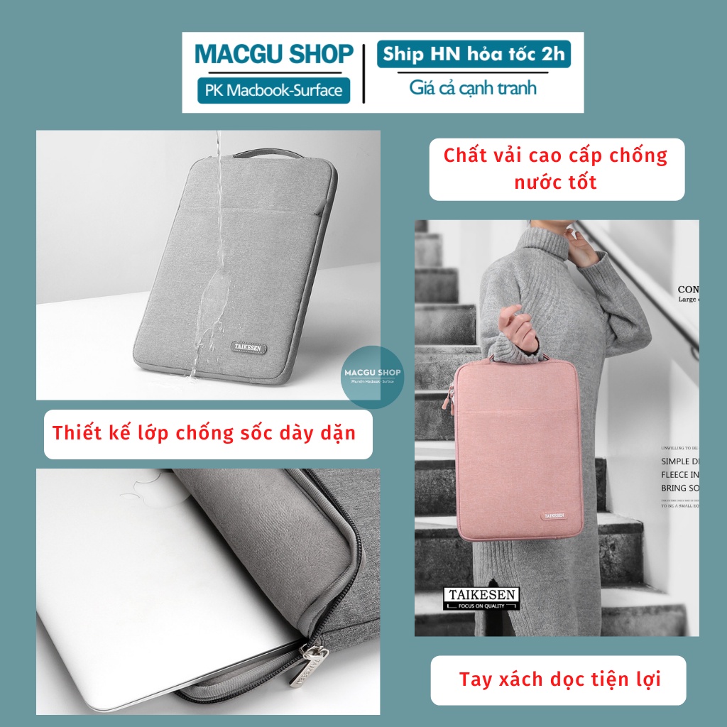 Túi xách chống sốc  cho macbook, laptop, surface  TAIKESEN, chống nước, thời trang