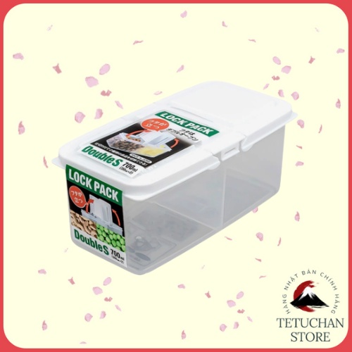 Hộp chia 2 ngăn nắp rời đa năng INOMATA 700ml nội địa Nhật Bản