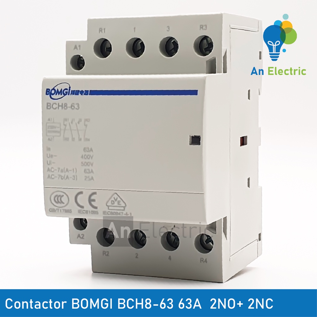 Khởi động từ 1 pha 63A 220V BCH8-63 2NO+2NC