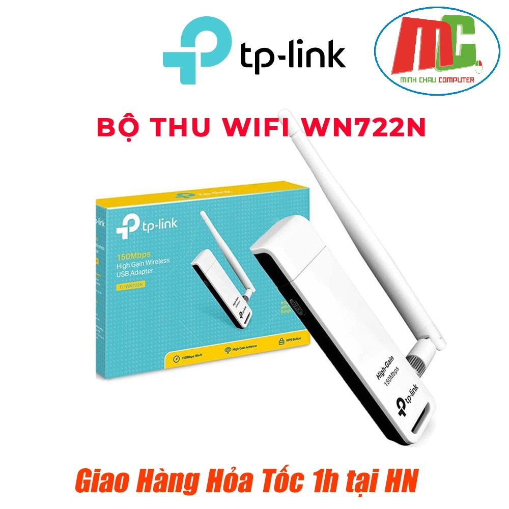 Bộ Thu Wifi Tp-link WN722N - USB Wifi (high gain) tốc độ 150Mbps - Hàng Chính Hãng