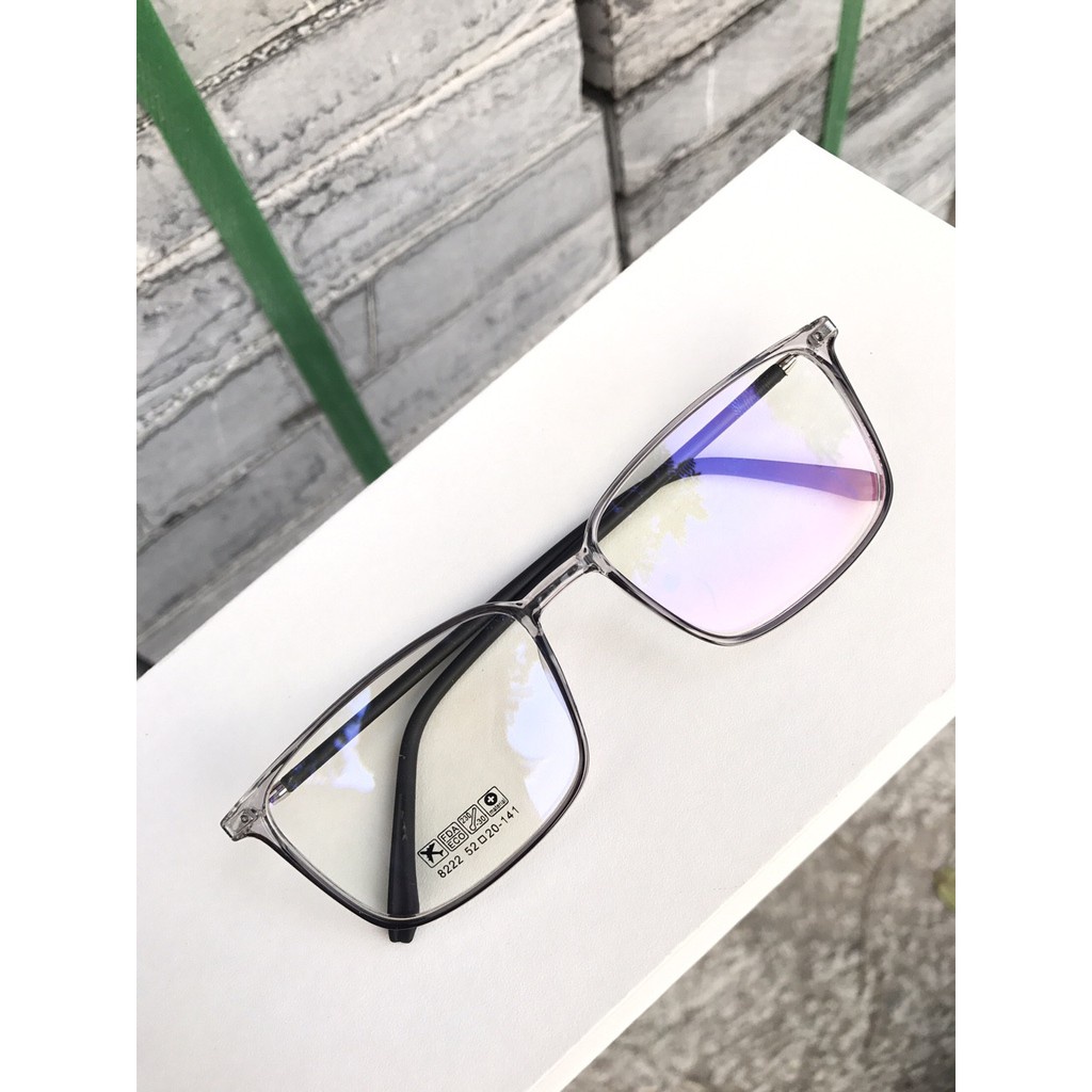 Gọng kính mắt nam nữ  Miineyewear nhựa dẻo mắt vuông to đeo đi đường chống bụi 8222