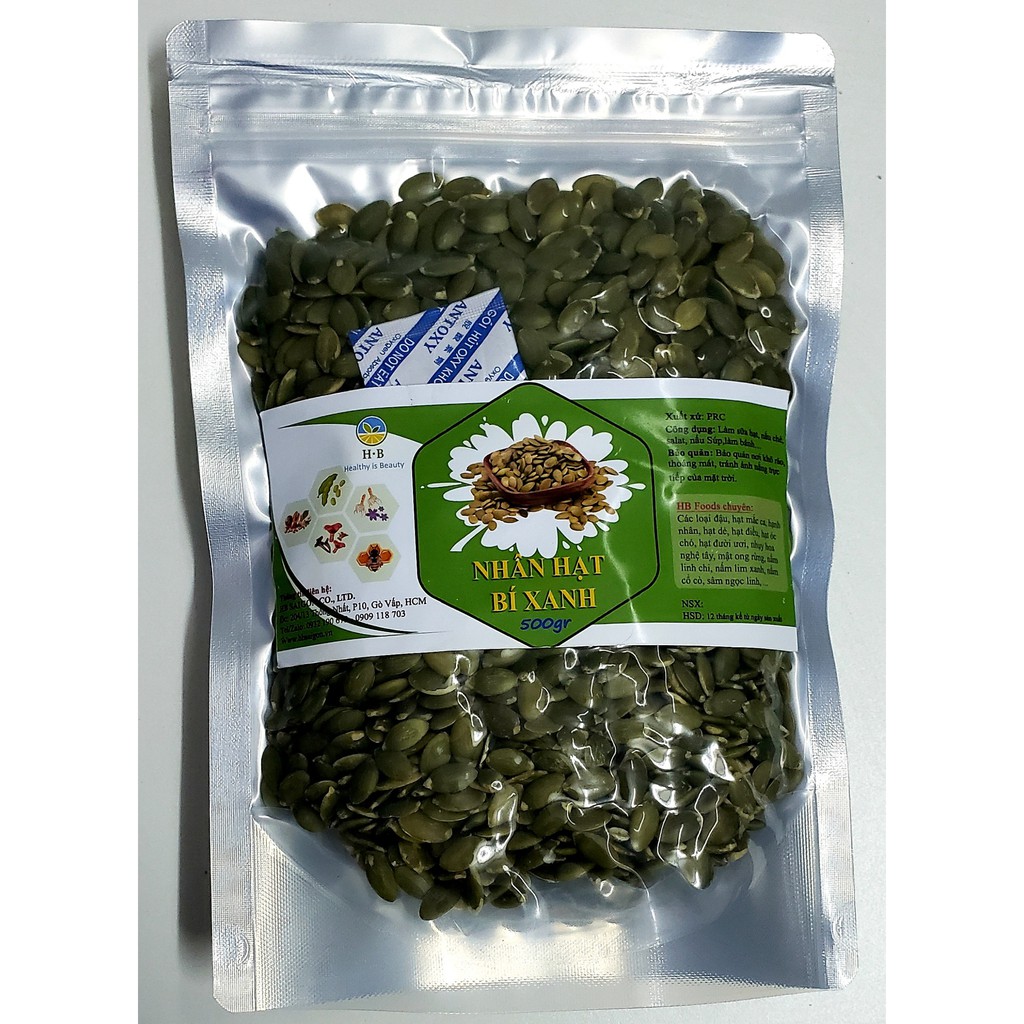 Nhân Hạt Bí Xanh loai AAA- tiêu chuẩn xuất Châu Âu, 500g